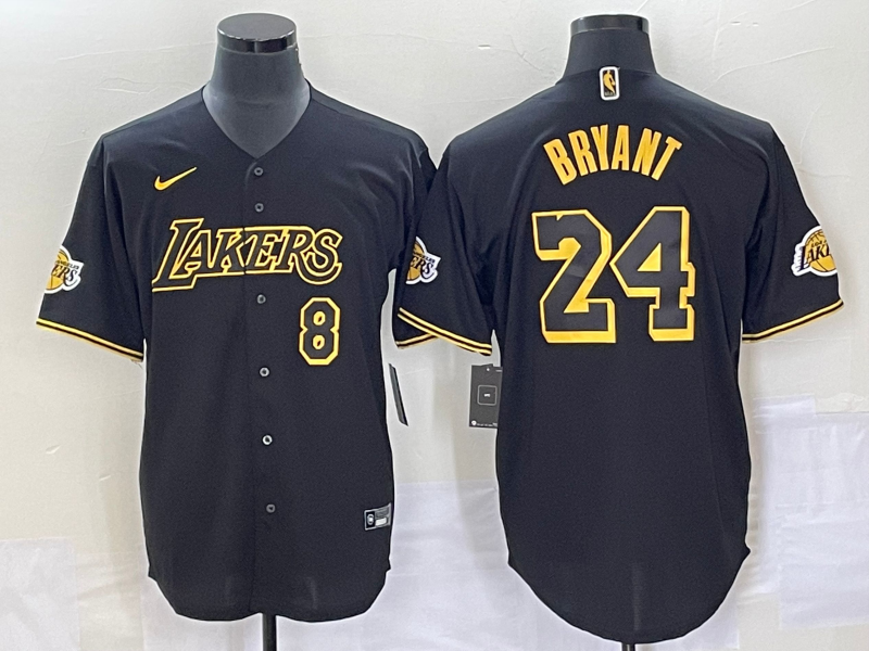 Men Los Angeles Lakers 24 Bryant black 2023 NBA Jersey style 2